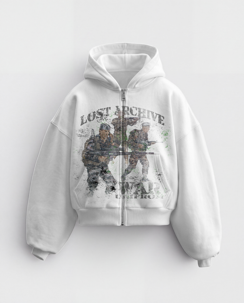 'LOST ARCHIVE II' HEAVYWEIGHT BOXY ZIPUP HOODIE