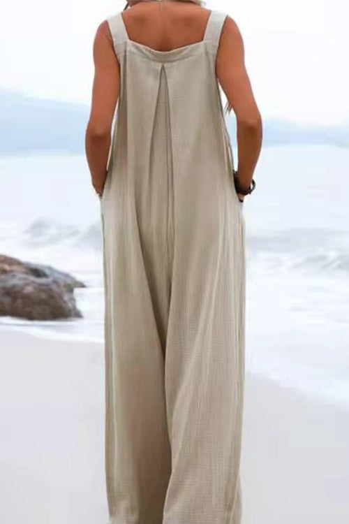 Sophia Salopette Femme – Style Bohème, Pantalons Amples et Bretelles Spaghetti Légères