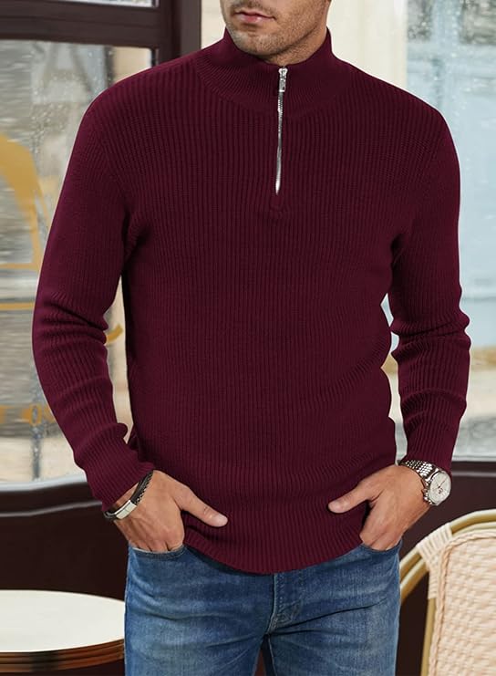 Trenton Pull Homme – Demi-Zip Moderne & Confortable au Style Italien Élégant