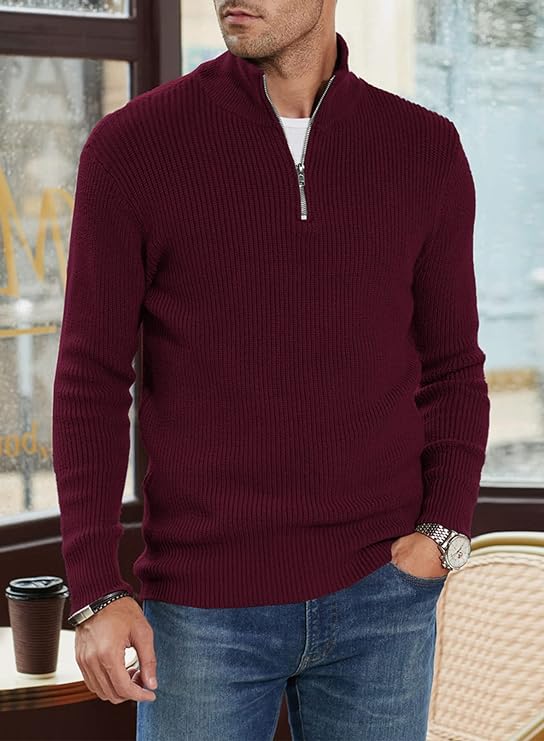 Trenton Pull Homme – Demi-Zip Moderne & Confortable au Style Italien Élégant
