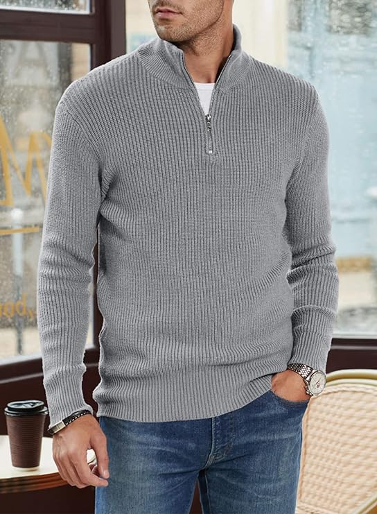 Trenton Pull Homme – Demi-Zip Moderne & Confortable au Style Italien Élégant
