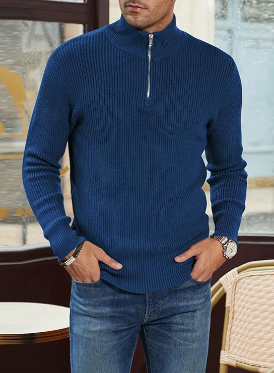 Trenton Pull Homme – Demi-Zip Moderne & Confortable au Style Italien Élégant