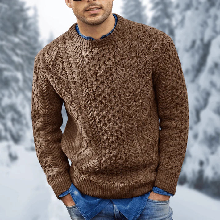 Othar Men's Sweater – Warm & Elegant Twisted Knit for Comfortable Winter
