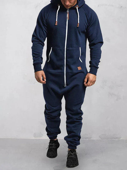 Riston Men's Jumpsuit – Warm Hooded Fleece Jumpsuit in Casual Style