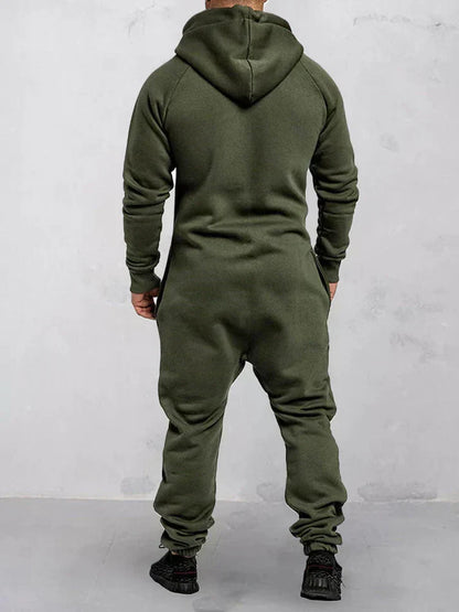 Riston Men's Jumpsuit – Warm Hooded Fleece Jumpsuit in Casual Style