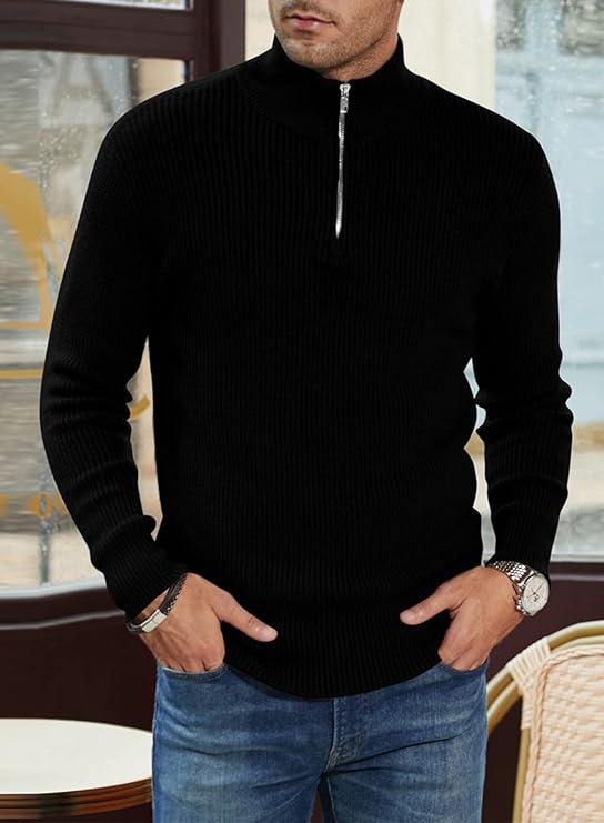 Trenton Pull Homme – Demi-Zip Moderne & Confortable au Style Italien Élégant