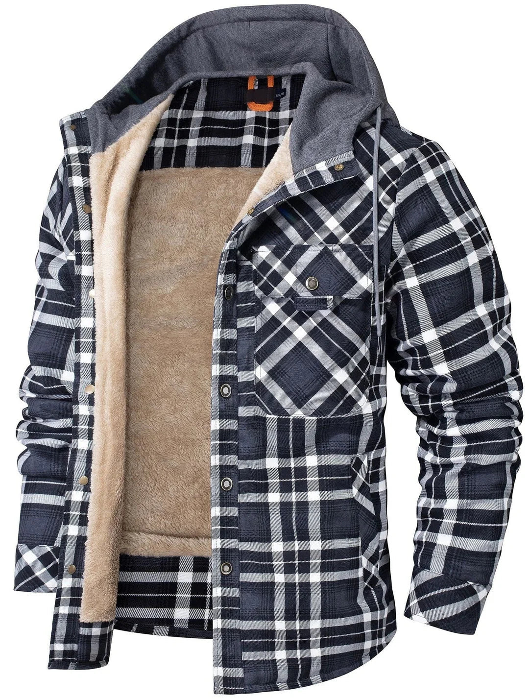 Kyle Veste Homme à Carreaux – Chaude, Élégante avec Capuche Ajustable & Doublure Confortable