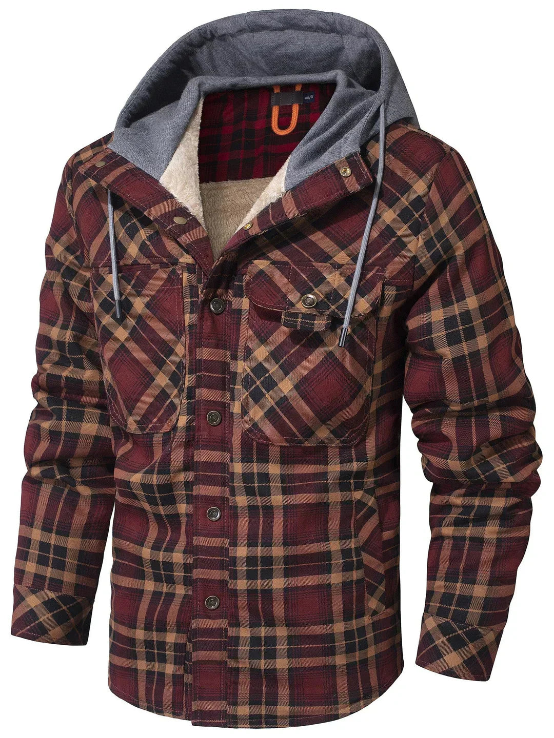 Kyle Veste Homme à Carreaux – Chaude, Élégante avec Capuche Ajustable & Doublure Confortable