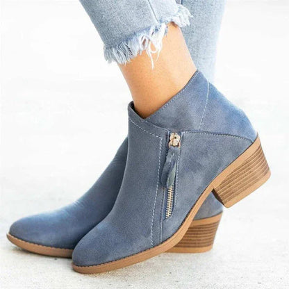 Maeve Bottes Femme à Plateforme en Daim – Cuir Élégant, Confort Optimal & Fermeture Zip Latérale Pratique
