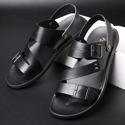 Antonio Sandales Homme – Sandales en Cuir Fendu avec Boucle pour Été & Style Décontracté