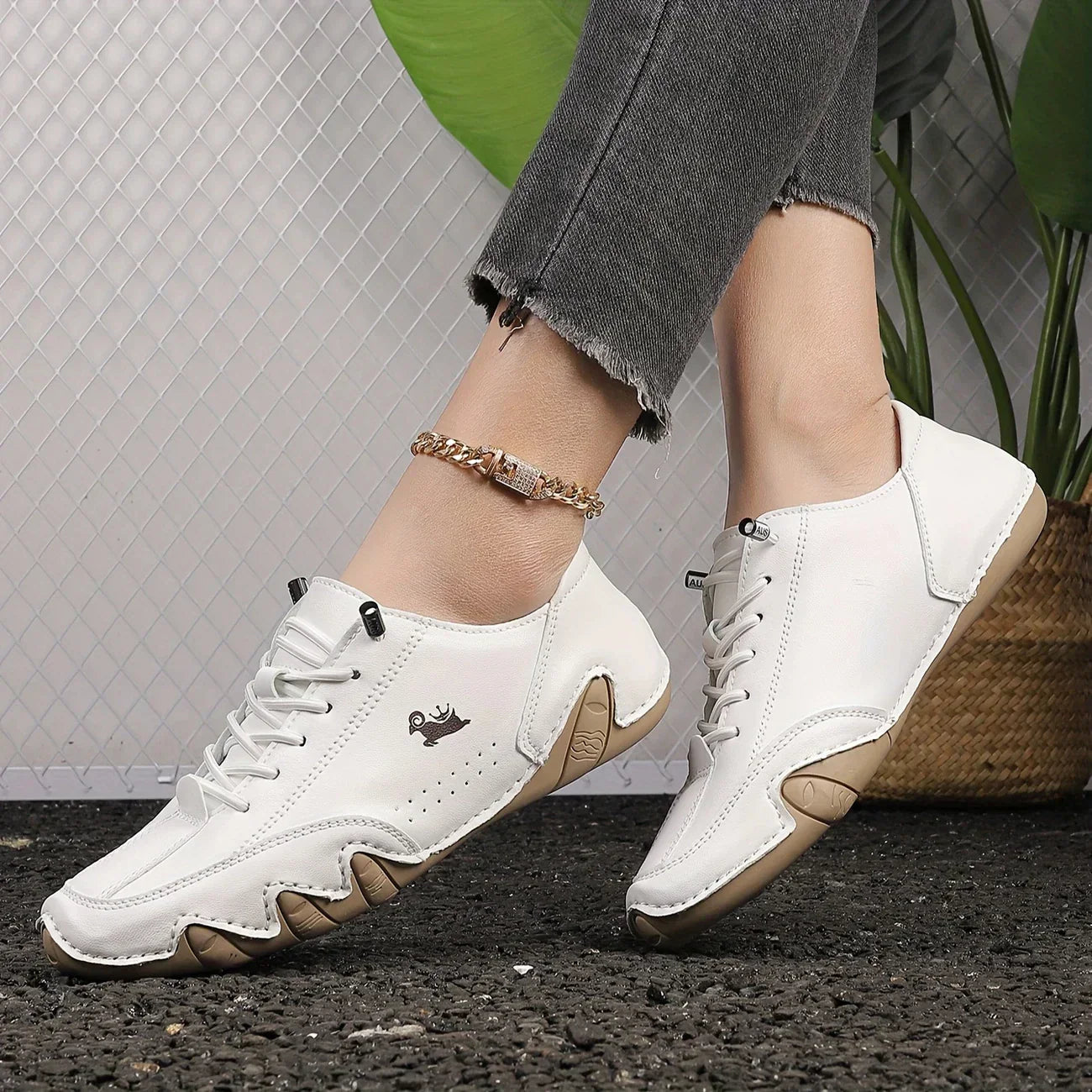 Rome Chaussures Décontractées à Lacets pour Homme – Design bas avec semelle texturée et surpiqûres contrastées