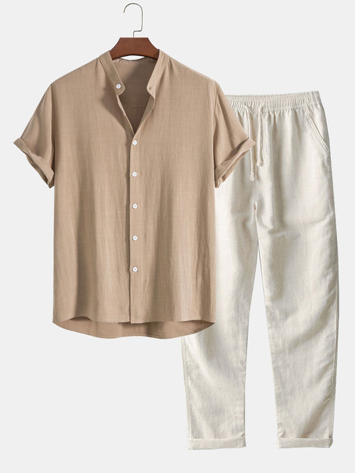 Richard Summer Outfit for Men – Breathable Linen Look with Short Sleeves & Comfortable Pants