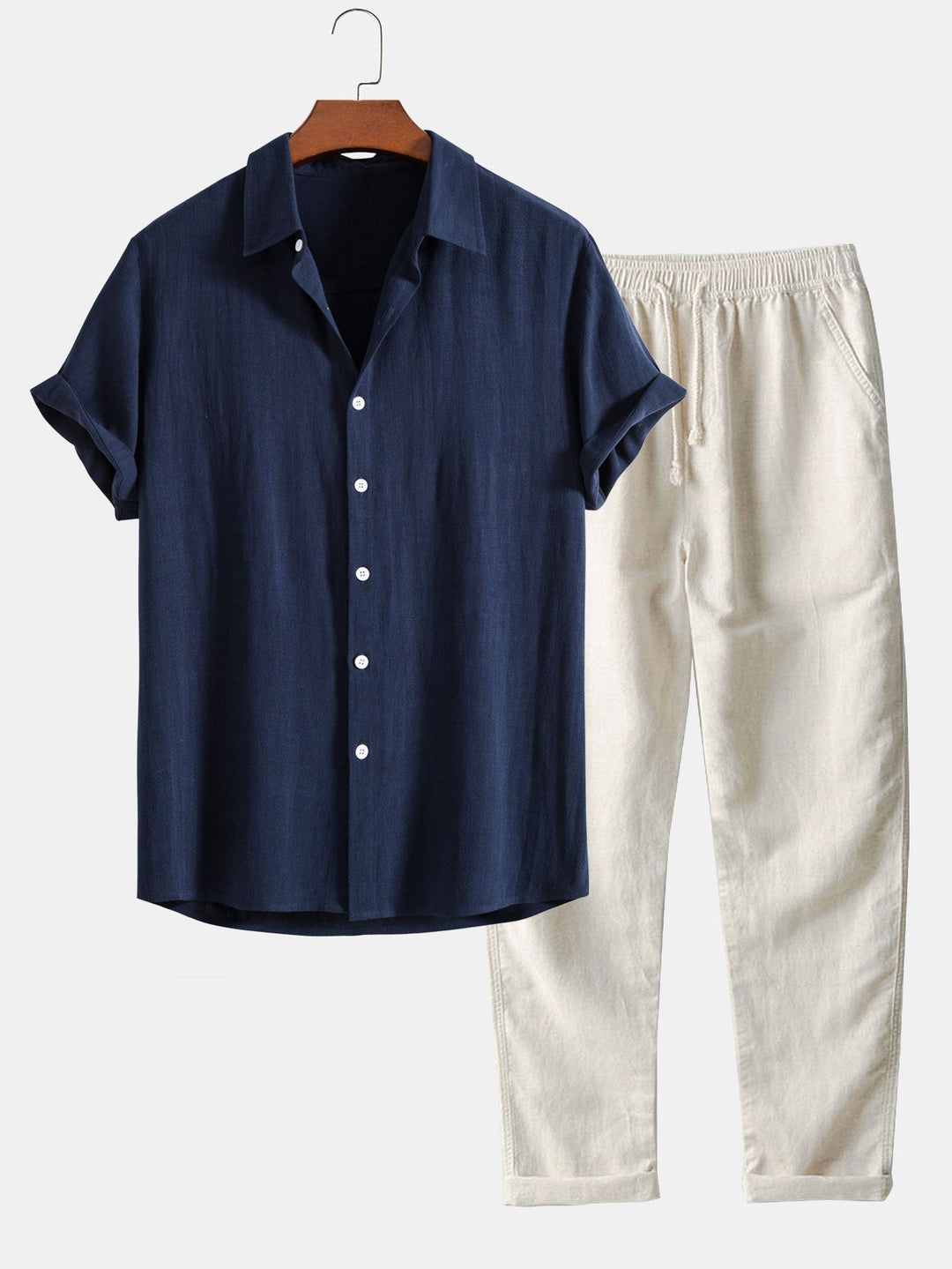 Richard Summer Outfit for Men – Breathable Linen Look with Short Sleeves & Comfortable Pants