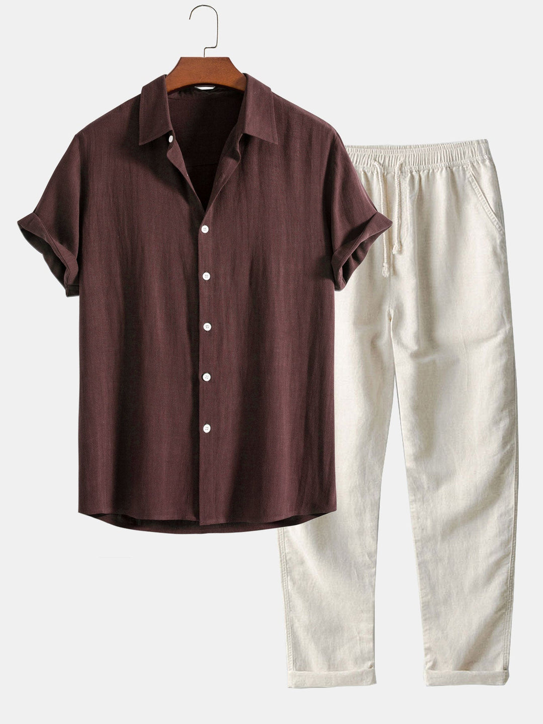 Richard Summer Outfit for Men – Breathable Linen Look with Short Sleeves & Comfortable Pants