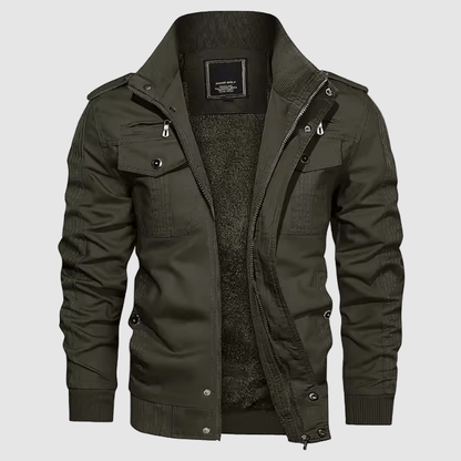 Aiden Men's Aviator Jacket – Warm Pilot Jacket with Fleece Lining & High Collar