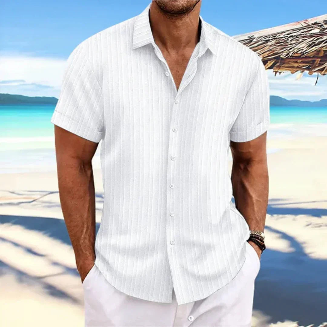Luke Chemise Homme – Chemise Classique à Manches Courtes & Coupe Moderne pour Look Estival Décontracté