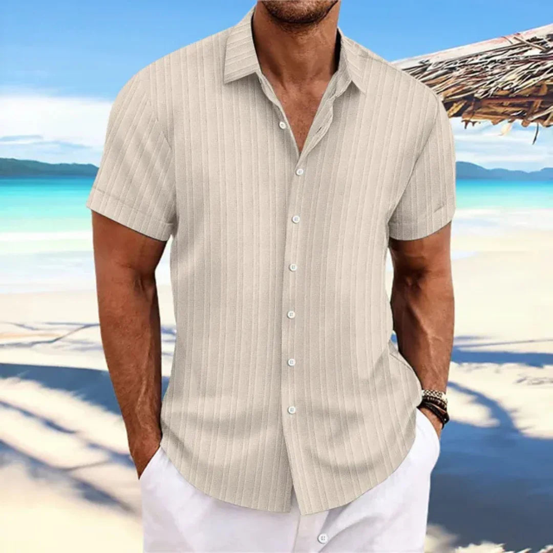 Luke Chemise Homme – Chemise Classique à Manches Courtes & Coupe Moderne pour Look Estival Décontracté