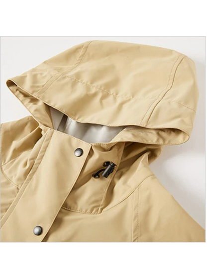 Malia Veste Femme Imperméable – Légère Coupe-Vent avec Capuche Ajustable & Poches Pratiques
