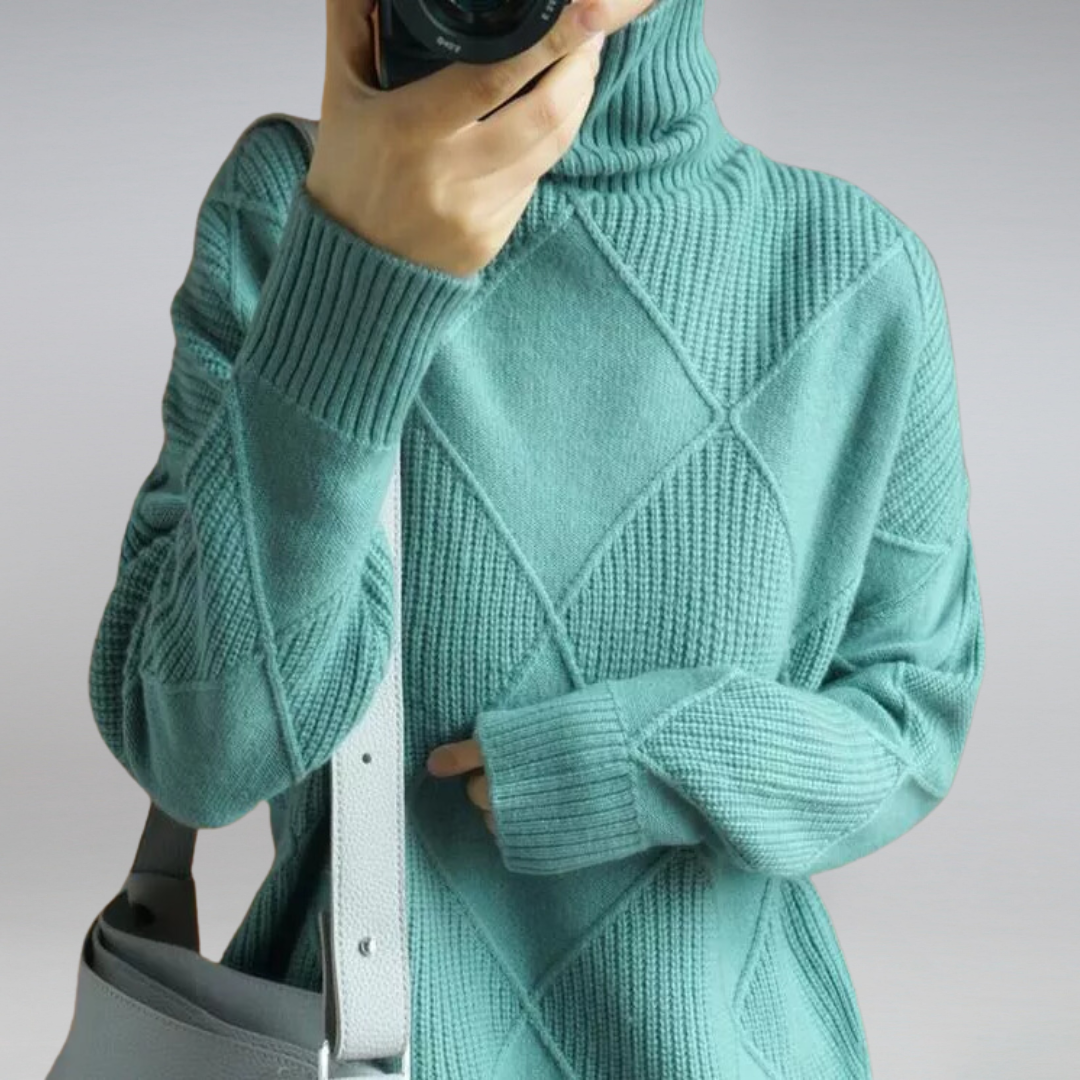 Haley Pull Femme – Pull Doux à Col Roulé Chaud & Élégant pour l’Automne et l’Hiver