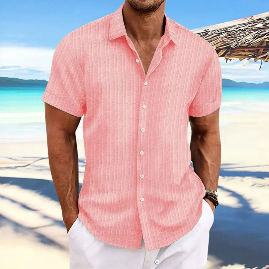 Luke Chemise Homme – Chemise Classique à Manches Courtes & Coupe Moderne pour Look Estival Décontracté