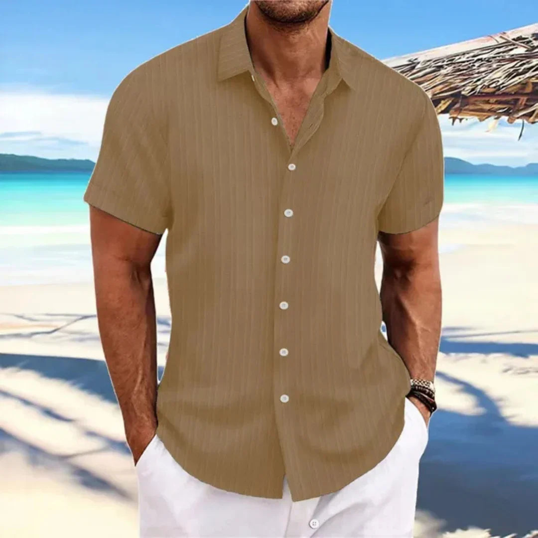 Luke Chemise Homme – Chemise Classique à Manches Courtes & Coupe Moderne pour Look Estival Décontracté