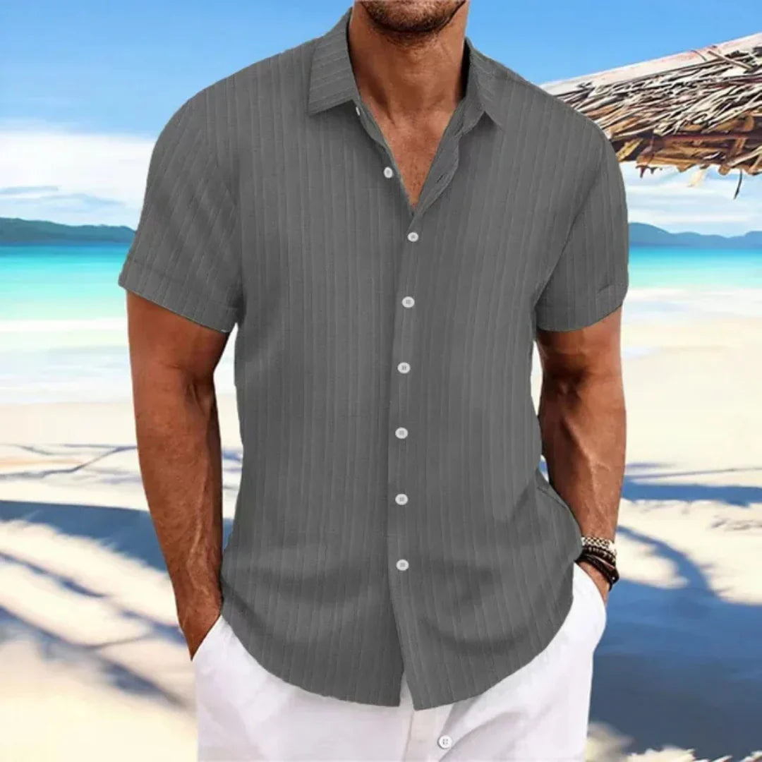 Luke Chemise Homme – Chemise Classique à Manches Courtes & Coupe Moderne pour Look Estival Décontracté