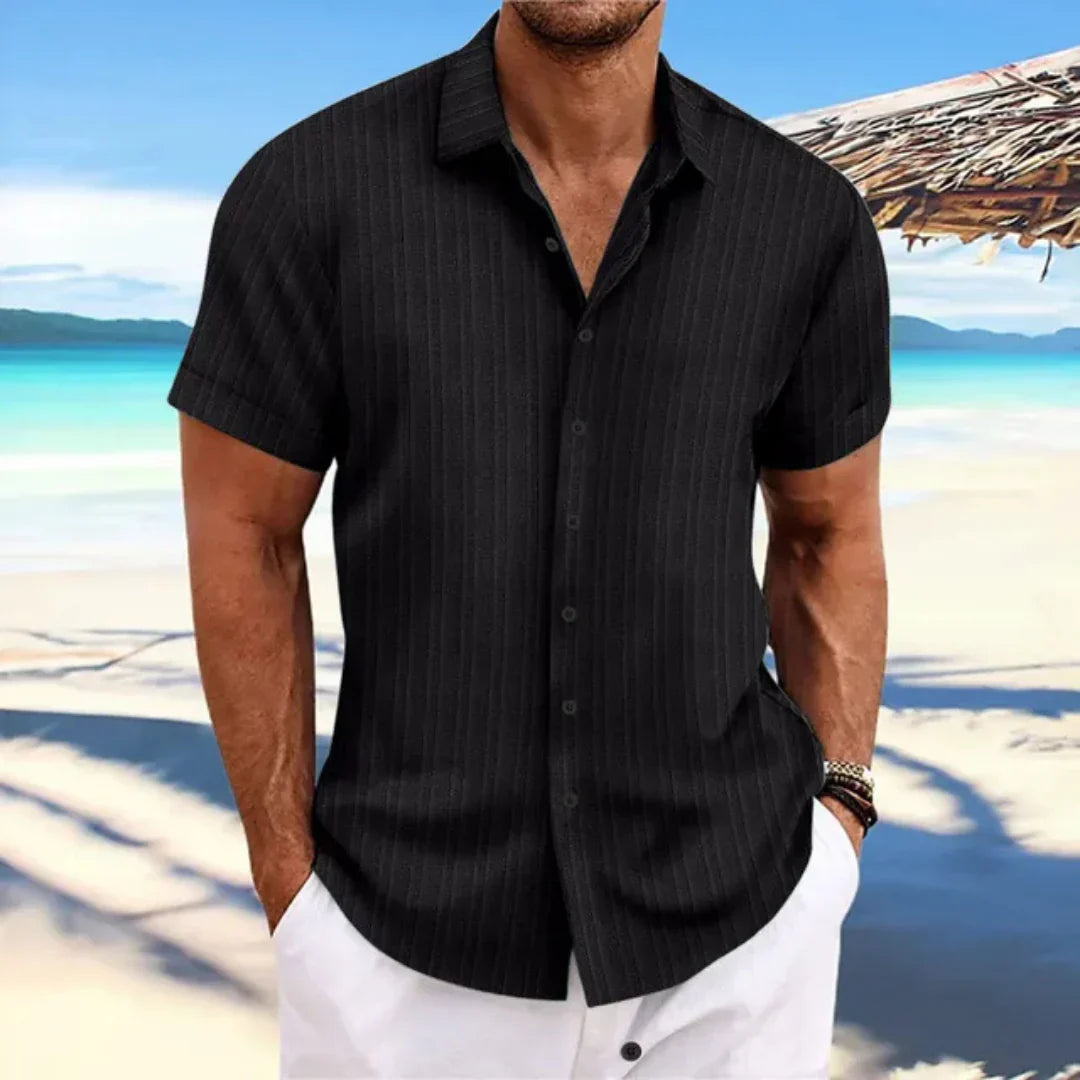 Luke Chemise Homme – Chemise Classique à Manches Courtes & Coupe Moderne pour Look Estival Décontracté