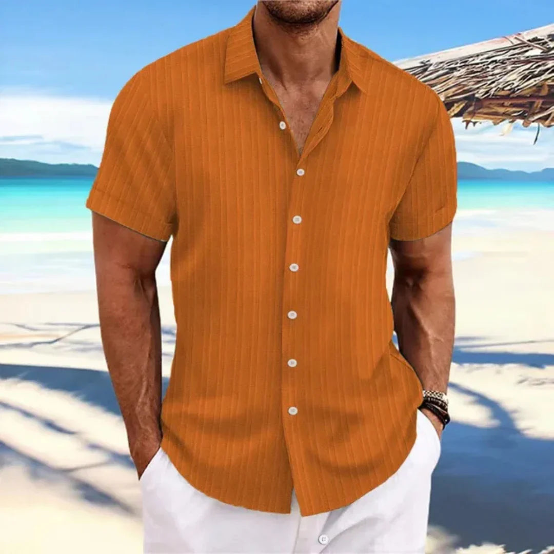 Luke Chemise Homme – Chemise Classique à Manches Courtes & Coupe Moderne pour Look Estival Décontracté