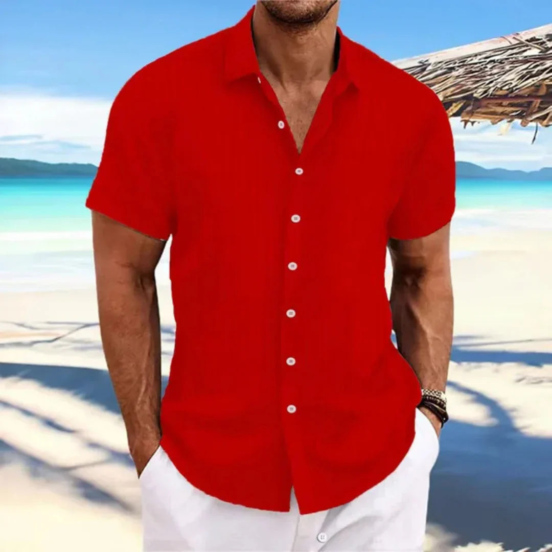 Luke Chemise Homme – Chemise Classique à Manches Courtes & Coupe Moderne pour Look Estival Décontracté
