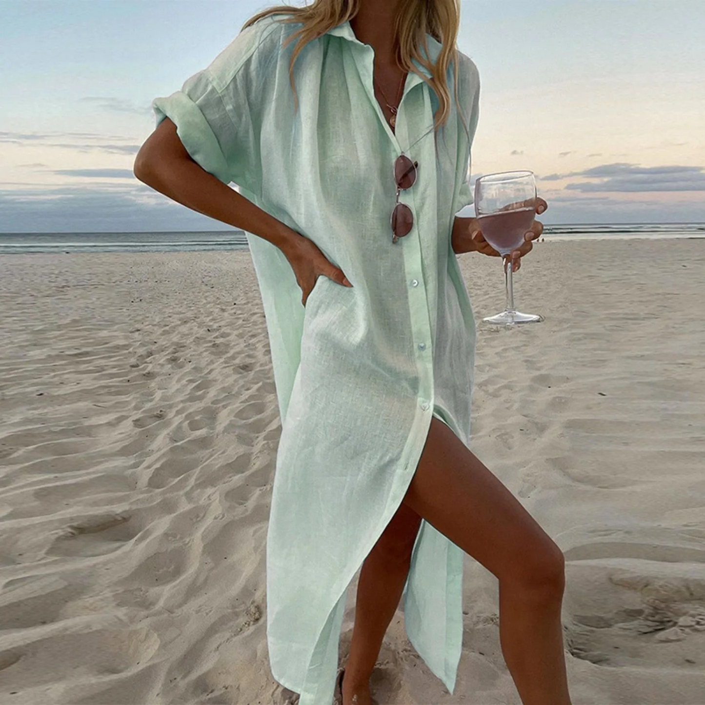 Robe Chemise Femme Zoya – Blouse Oversize Élégante avec Coupe Confortable & Look Chic