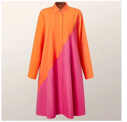 Brynlee Robe Chemise Femme – Élégante Robe A-Ligne à Manches Longues pour Bureau & Loisirs