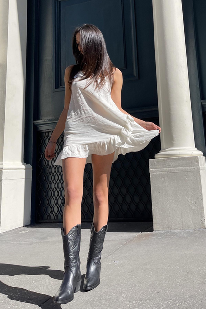 Leona Bottes Cowboy Femme – Bottes Western Hautes avec Bout Pointu & Similicuir Durable