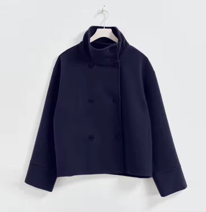 Elise Manteau Court Femme – Élégant, Confortable et Polyvalent à Double Boutonnage