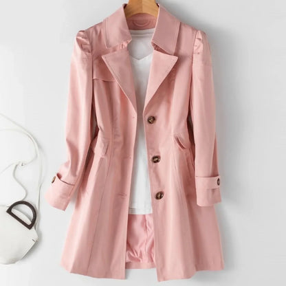 Livia Manteau Femme – Trench-Coat Imperméable Élégant au Style Classique & Intemporel