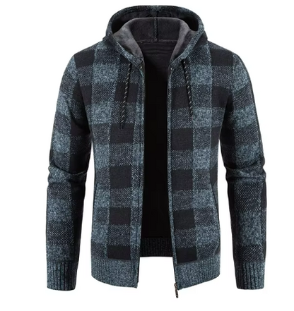 Ernest Sweat à Capuche Homme – Veste à Carreaux Chaude & Stylée avec Doublure Douce