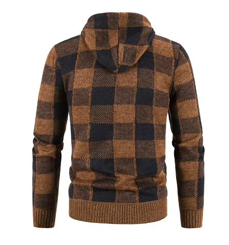 Ernest Sweat à Capuche Homme – Veste à Carreaux Chaude & Stylée avec Doublure Douce