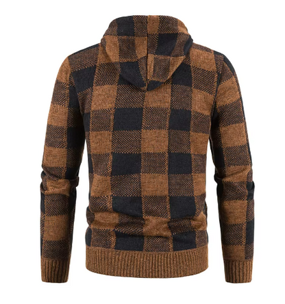 Ernest Sweat à Capuche Homme – Veste à Carreaux Chaude & Stylée avec Doublure Douce