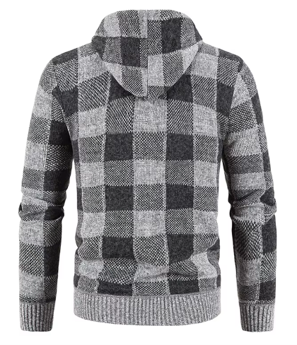 Ernest Sweat à Capuche Homme – Veste à Carreaux Chaude & Stylée avec Doublure Douce