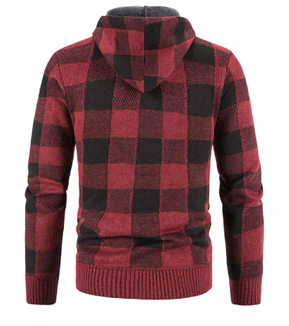 Ernest Sweat à Capuche Homme – Veste à Carreaux Chaude & Stylée avec Doublure Douce