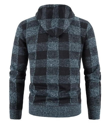 Ernest Sweat à Capuche Homme – Veste à Carreaux Chaude & Stylée avec Doublure Douce
