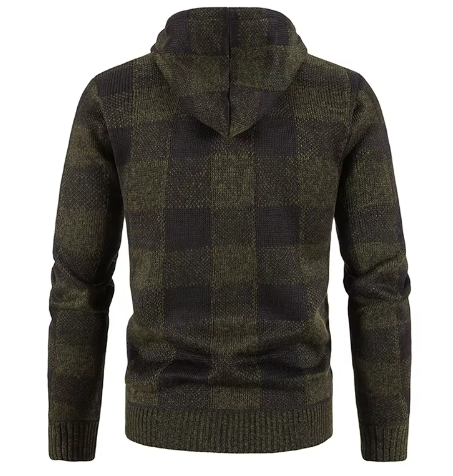 Ernest Sweat à Capuche Homme – Veste à Carreaux Chaude & Stylée avec Doublure Douce