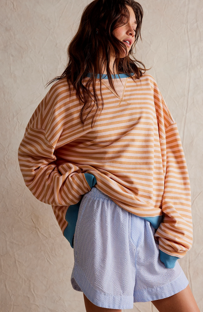 Mare Pull Femme Oversize – Sweat Rayé Confortable & Casual au Style Moderne