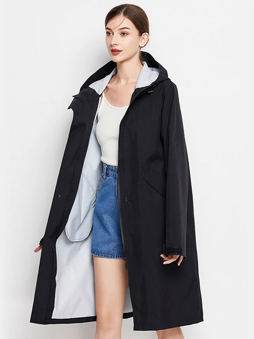 Malia Veste Femme Imperméable – Légère Coupe-Vent avec Capuche Ajustable & Poches Pratiques