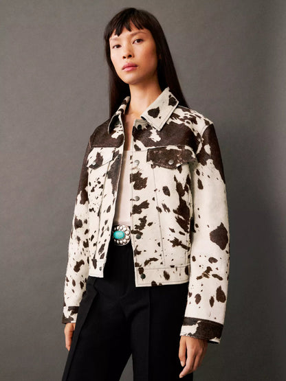 Claudia Veste Motif Vache – Audacieuse, Tendance et Originale pour un Look Unique