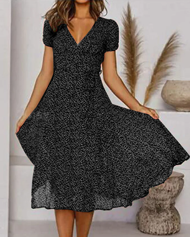 Elise Women's Chiffon Dress – Lightweight Floral Print, V-Neck & Flowing Summer Fit