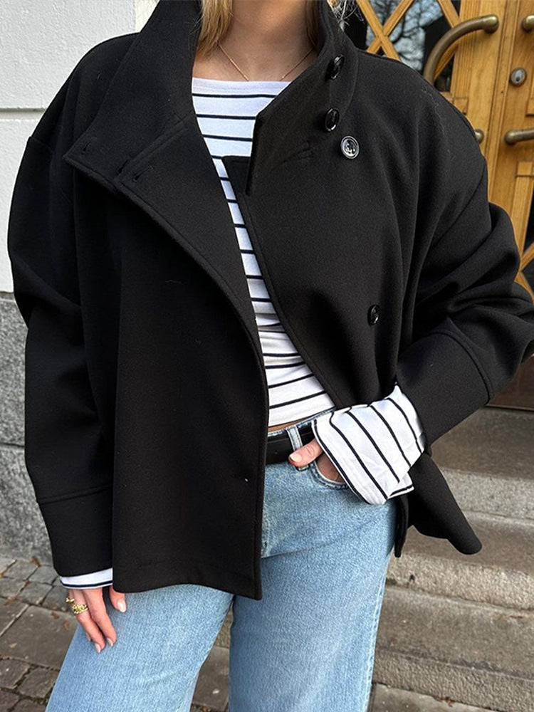 Arianna Manteau Court Femme – Veste Double-Boutonnage Élégante & Chaude au Style Intemporel