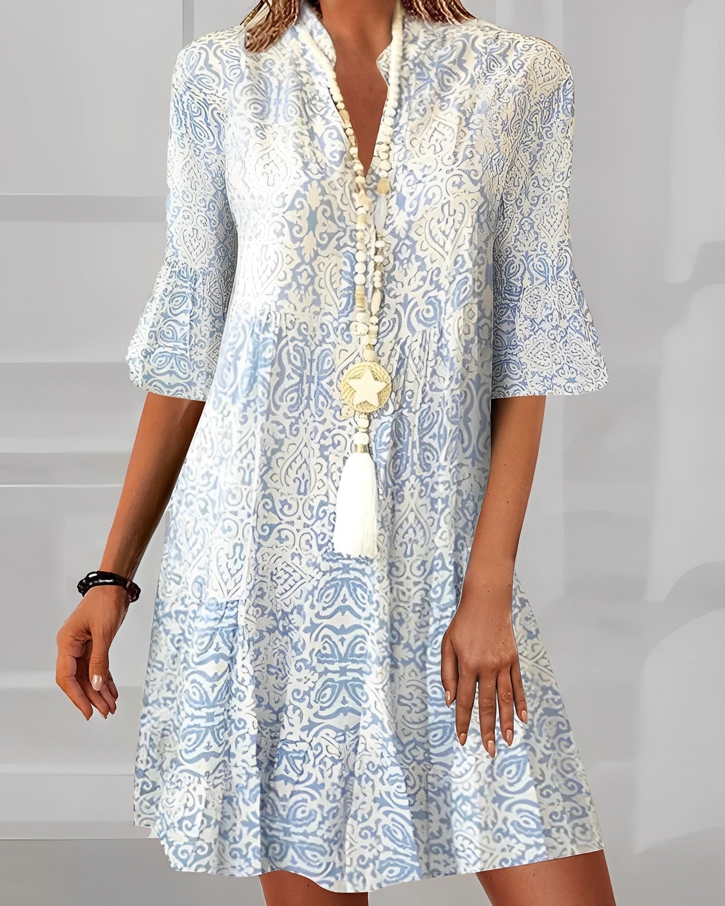 Robe Femme Grace – Élégante Robe Imprimée avec Coupe Flatteuse & Tissu Luxueux Respirant
