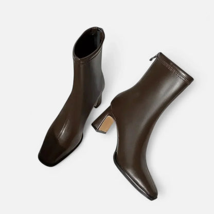 Madison Bottines Femme – Bottines Hiver Vintage à Bout Carré avec Doublure Chaude & Talon Bloc