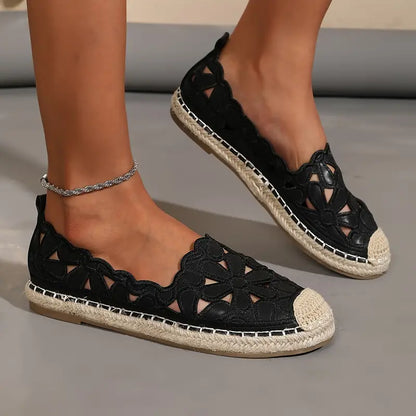 Aurélie Espadrilles Femme – Chaussures d'Été Confortables avec Élégant Motif Fleuri