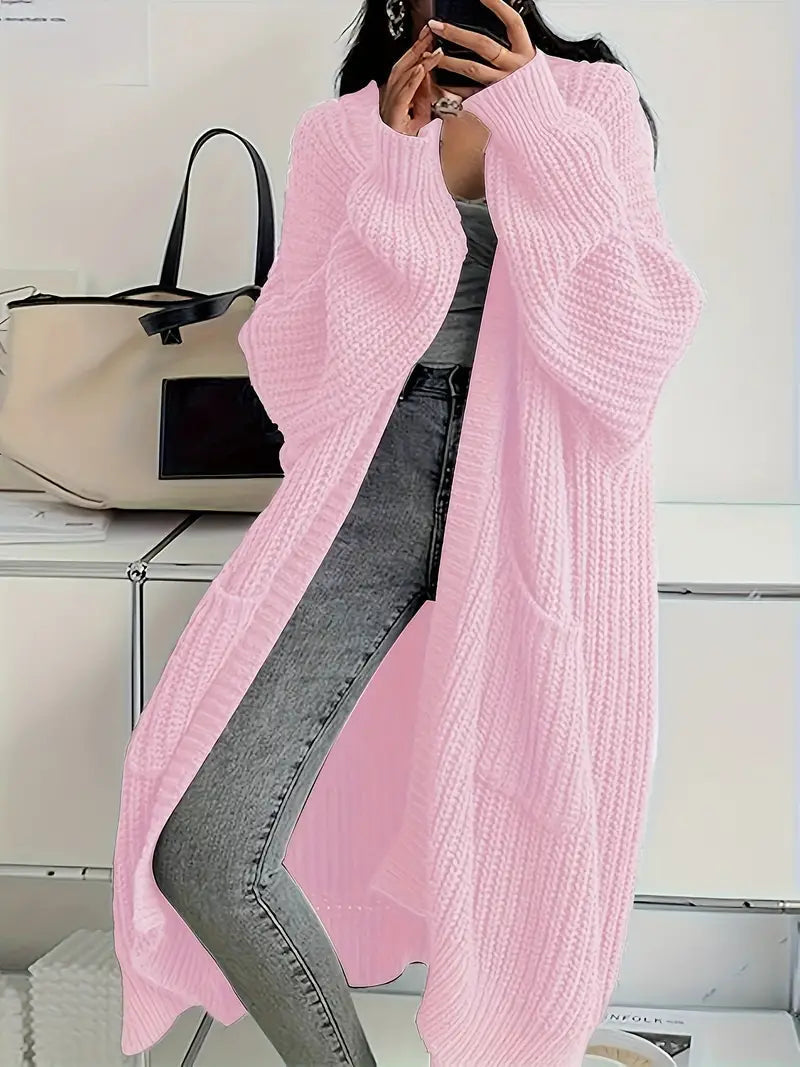 Marina Gilet Femme – Long Gilet Tricoté Doux & Élégant pour Automne avec Coupe Confortable